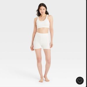 Colsie feather yarn lounge set - off white